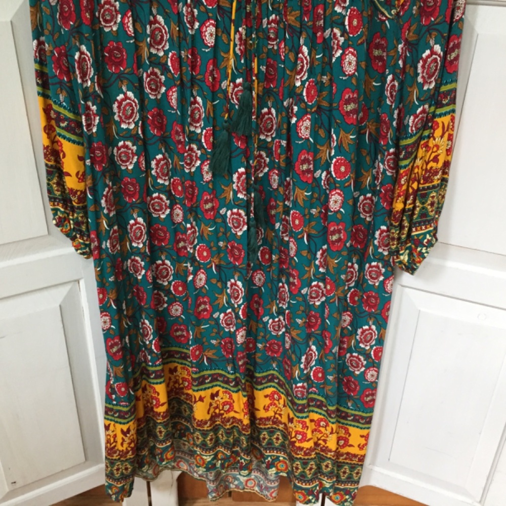 Floral Long Sleeve Dress - Multicolor - Picture 7 of 15